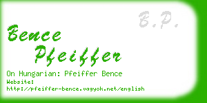 bence pfeiffer business card